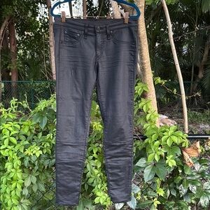 Rag & Bone skinny jeans, back ankle lace up, wax denim, size 28